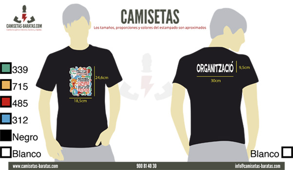 Muestra digital de la camiseta negra serigrafiada para Petits Camaleons